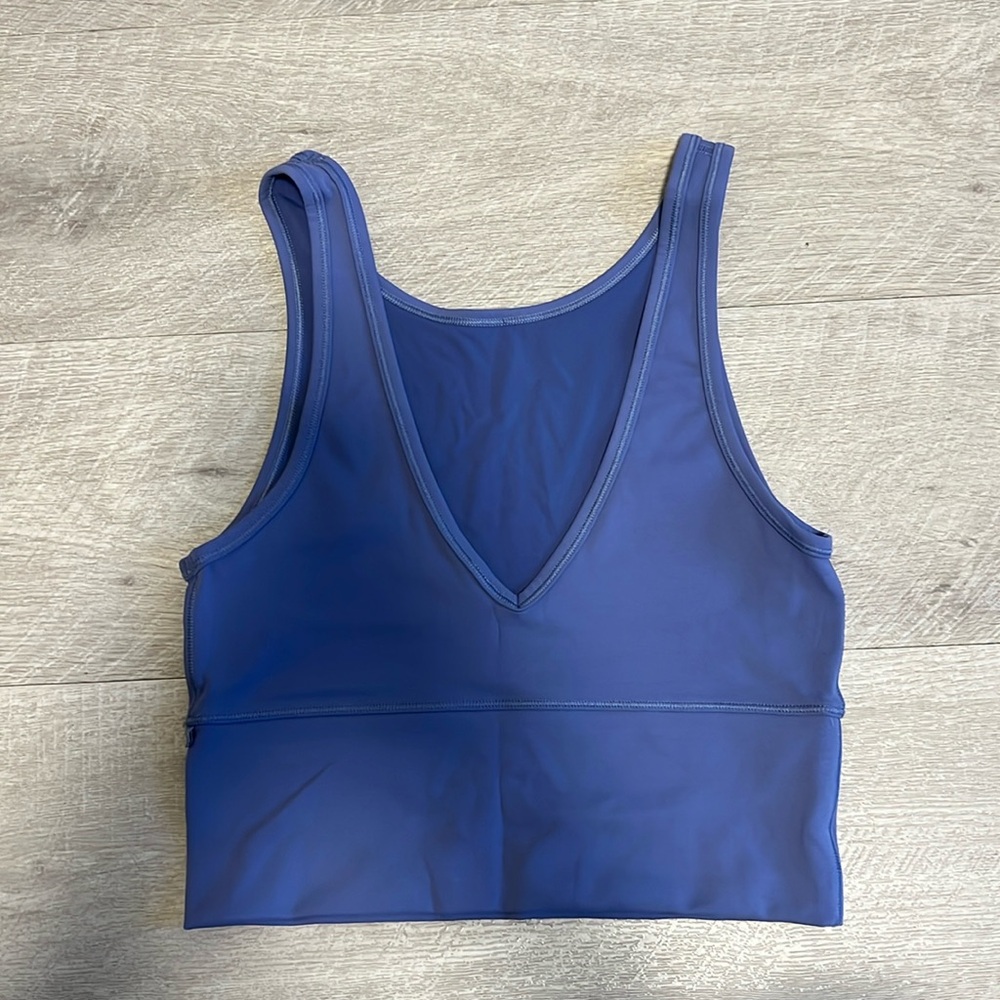 Lululemon Purplish Blue V-Neck Sports Bra Top